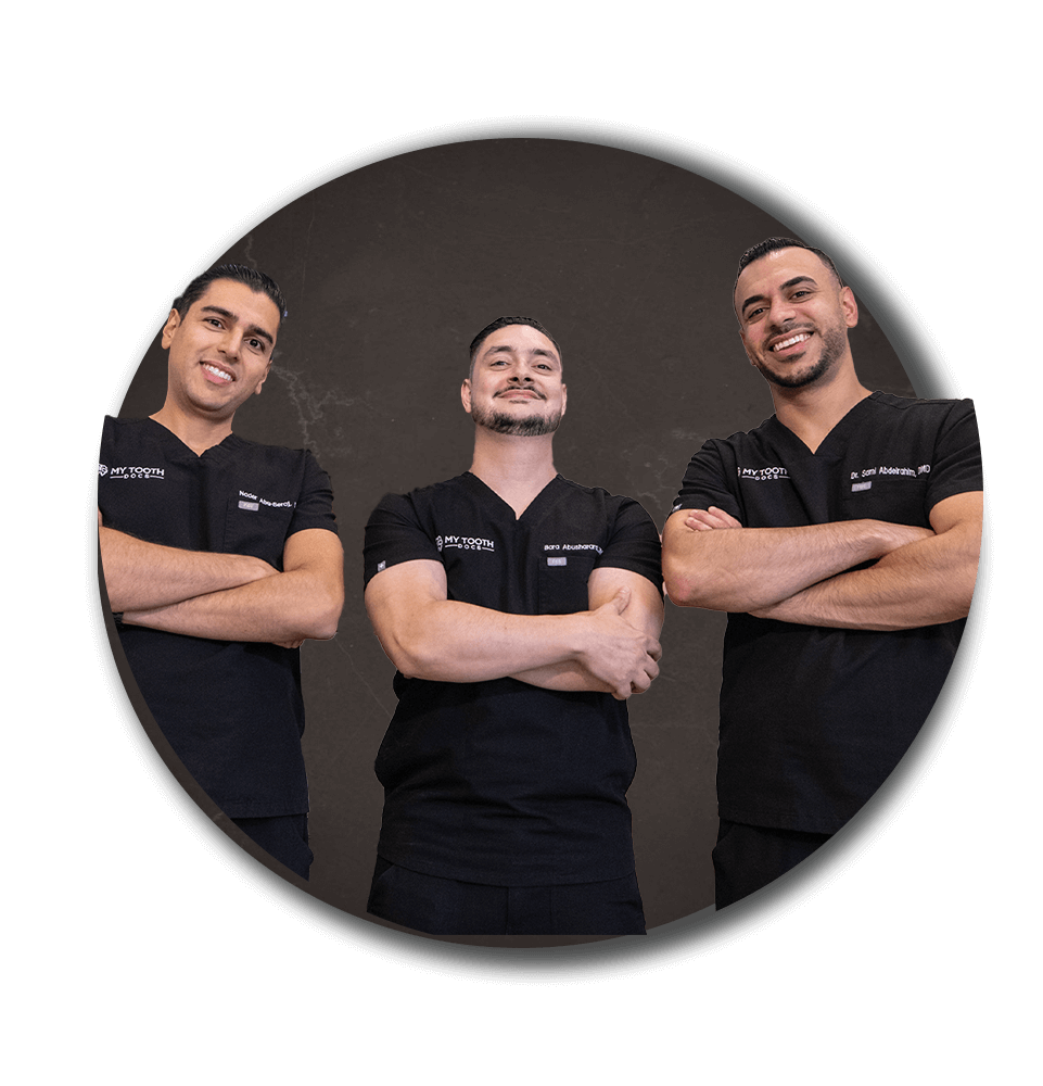 Dr. Bara Abusharara, Dr. Sami Abdelrahimand Dr. Nader Abu-Seraj smiling
